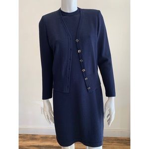 SOLD ST. JOHN Vintage Knit Dress & Cardigan Set!